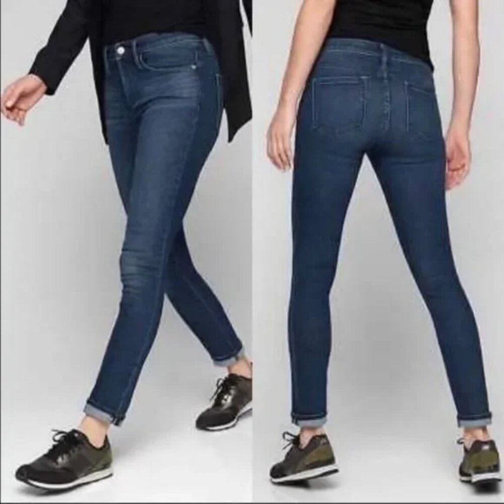 Athleta Sculptek Skinny Jean In Dark Wash Blue Size 2 EUC